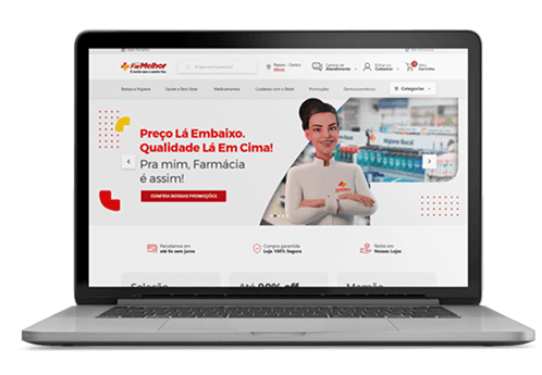 Laptop com o site em tela